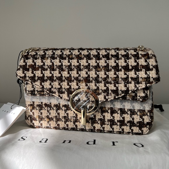 Sandro Yza Brown Tweed bag (brand new) - Picture 1 of 14
